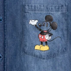 Mickey Mouse And Pluto Woven Chambray Shirt For Adults 11 Mickey Mouse And Pluto Woven Chambray Shirt For Adults -Disney 2403052050009M 4