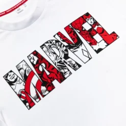 Marvel Logo Crew Neck White T-Shirt For Adults -Disney 2403053070001M 2