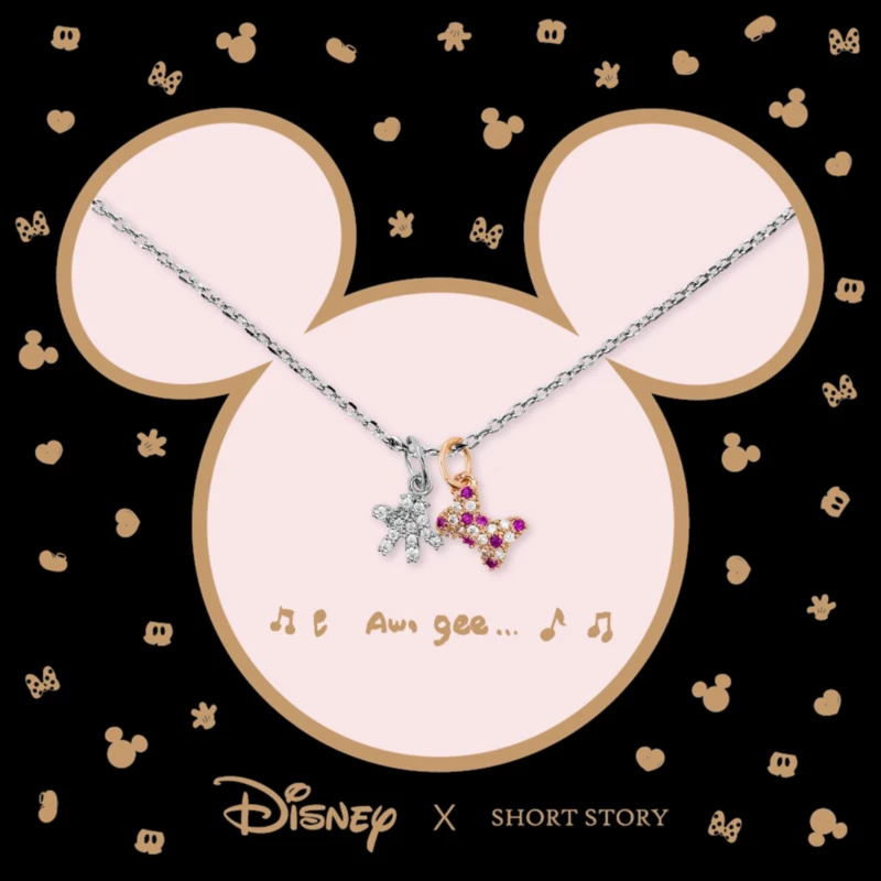 Disney Necklace Diamante Mickey Gloves & Bow, Silver 6 Disney Necklace Diamante Mickey Gloves & Bow, Silver - Image 4