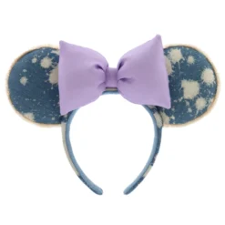 Disney Parks Minnie Mouse Denim And Lavender Ears Headband For Adults