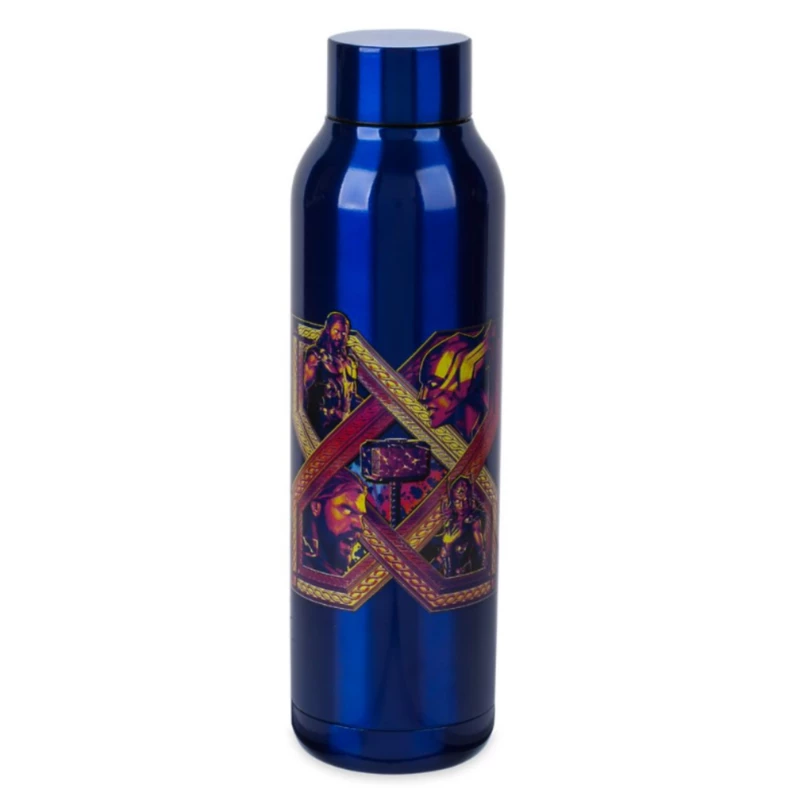 Thor And Mighty Thor Stainless Steel Water Bottle, Thor: Love And Thunder 3 Thor And Mighty Thor Stainless Steel Water Bottle, Thor: Love And Thunder