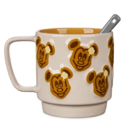 Disneyland Resort Mickey Mouse Waffle Mug And Spoon -Disney 465032662785 2