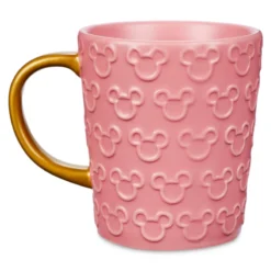 Mickey Mouse Pink And Gold Raised Icon Mug, Disney Homestead Collection -Disney 465033642069 2