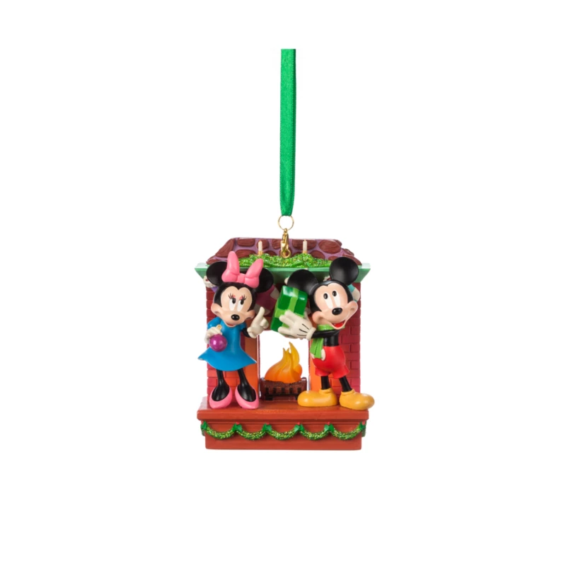 Mickey And Minnie Festive Hanging Ornament 3 Mickey And Minnie Festive Hanging Ornament