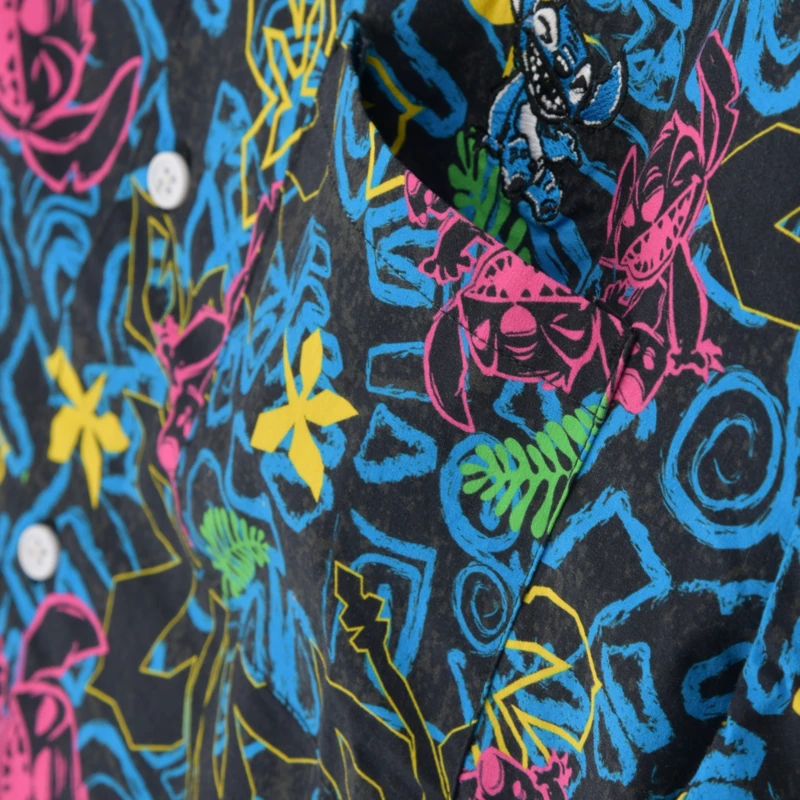 Stitch Neon Summer Shirt For Adults, Lilo & Stitch 5 Stitch Neon Summer Shirt For Adults, Lilo & Stitch - Image 3